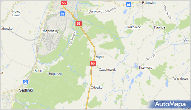 mapa Bądki gmina Gardeja, Bądki gmina Gardeja na mapie Targeo