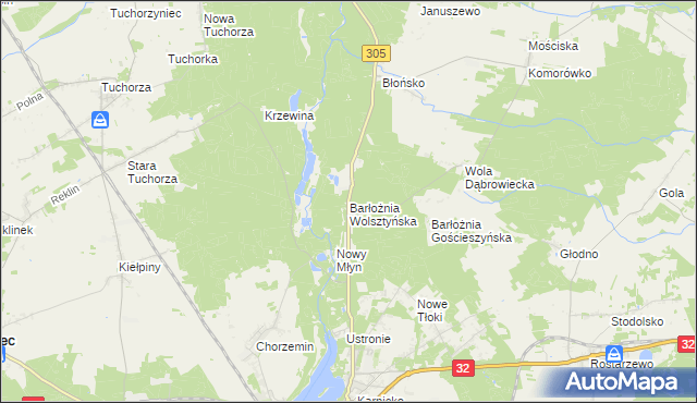 mapa Barłożnia Wolsztyńska, Barłożnia Wolsztyńska na mapie Targeo