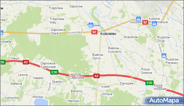 mapa Białków Górny, Białków Górny na mapie Targeo