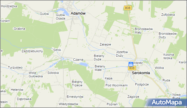 mapa Bielany Duże, Bielany Duże na mapie Targeo