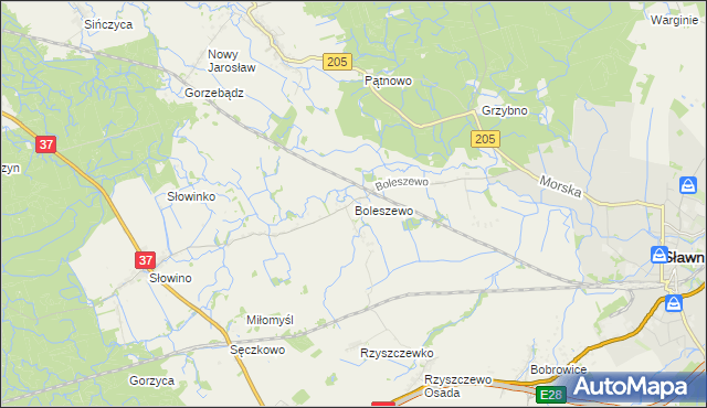 mapa Boleszewo, Boleszewo na mapie Targeo