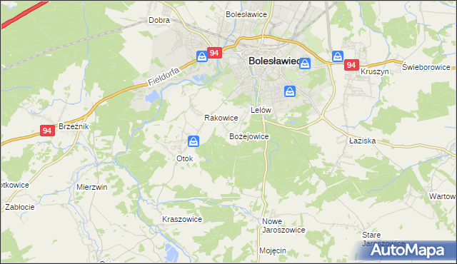 mapa Bożejowice, Bożejowice na mapie Targeo