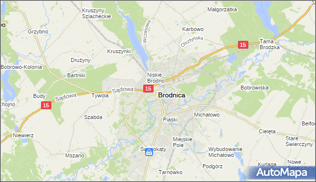 mapa Brodnica, Brodnica na mapie Targeo
