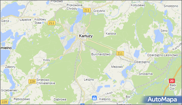 mapa Burchardztwo, Burchardztwo na mapie Targeo