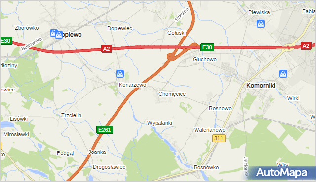 mapa Chomęcice, Chomęcice na mapie Targeo