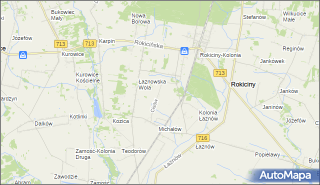 mapa Cisów gmina Rokiciny, Cisów gmina Rokiciny na mapie Targeo