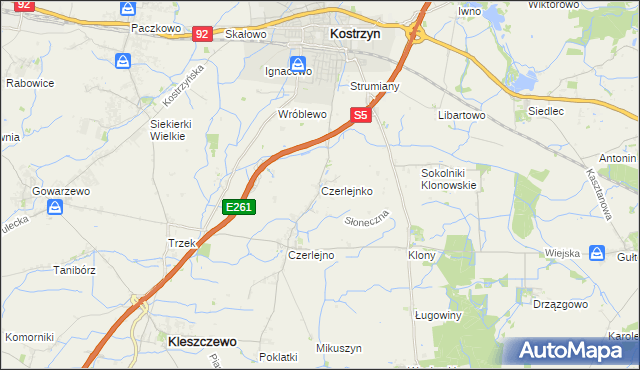 mapa Czerlejnko, Czerlejnko na mapie Targeo