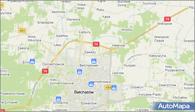 mapa Dobrzelów, Dobrzelów na mapie Targeo