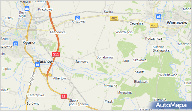 mapa Donaborów, Donaborów na mapie Targeo