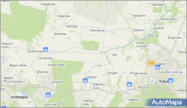 mapa Gałkówek-Parcela, Gałkówek-Parcela na mapie Targeo