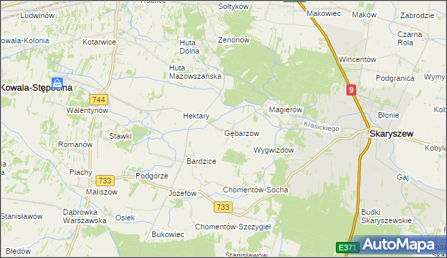 mapa Gębarzów, Gębarzów na mapie Targeo