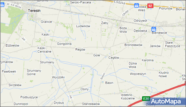 mapa Gole gmina Baranów, Gole gmina Baranów na mapie Targeo
