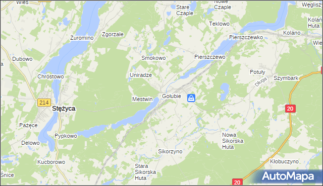 mapa Gołubie, Gołubie na mapie Targeo