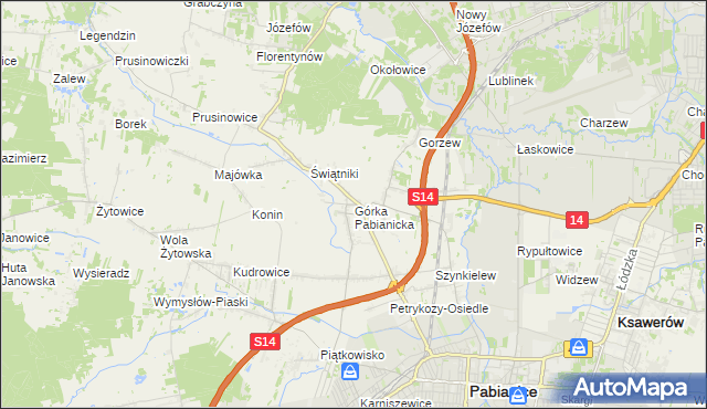mapa Górka Pabianicka, Górka Pabianicka na mapie Targeo