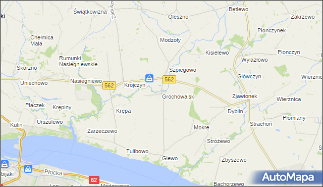 mapa Grochowalsk, Grochowalsk na mapie Targeo