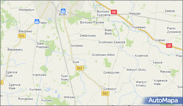 mapa Grodkowo-Włóki, Grodkowo-Włóki na mapie Targeo