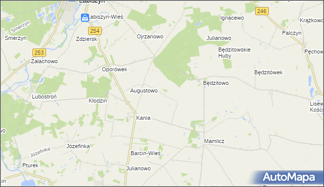 mapa Gulczewo gmina Barcin, Gulczewo gmina Barcin na mapie Targeo