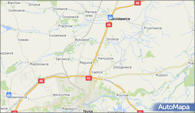 mapa Hanuszów, Hanuszów na mapie Targeo