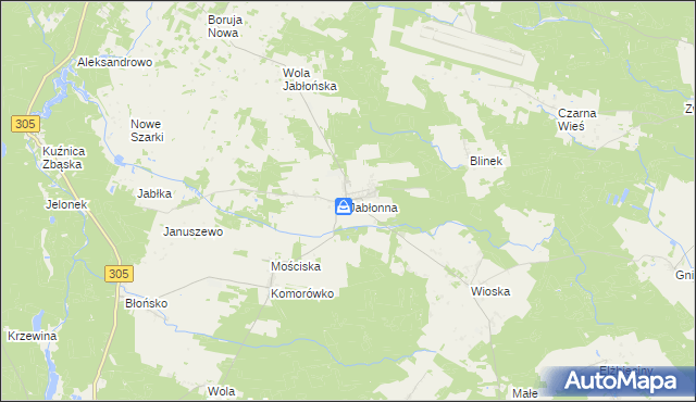 mapa Jabłonna gmina Rakoniewice, Jabłonna gmina Rakoniewice na mapie Targeo