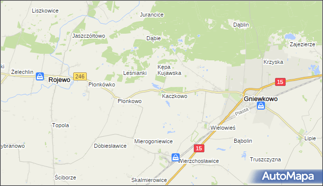 mapa Kaczkowo gmina Gniewkowo, Kaczkowo gmina Gniewkowo na mapie Targeo