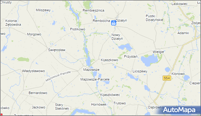 mapa Kijaszkowo gmina Czernikowo, Kijaszkowo gmina Czernikowo na mapie Targeo