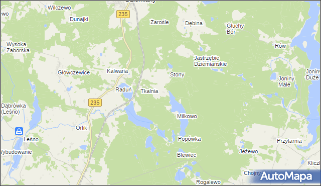 mapa Kolano gmina Dziemiany, Kolano gmina Dziemiany na mapie Targeo