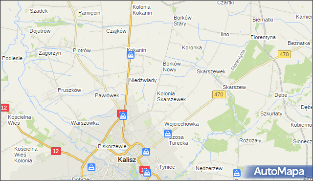 mapa Kolonia Skarszewek, Kolonia Skarszewek na mapie Targeo