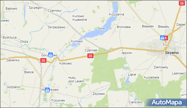 mapa Kopce gmina Mogilno, Kopce gmina Mogilno na mapie Targeo