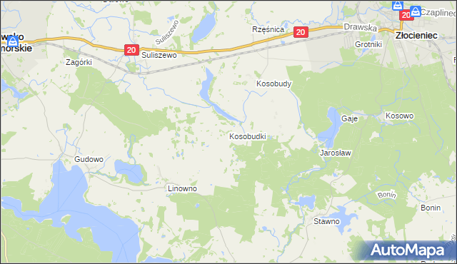 mapa Kosobudki, Kosobudki na mapie Targeo