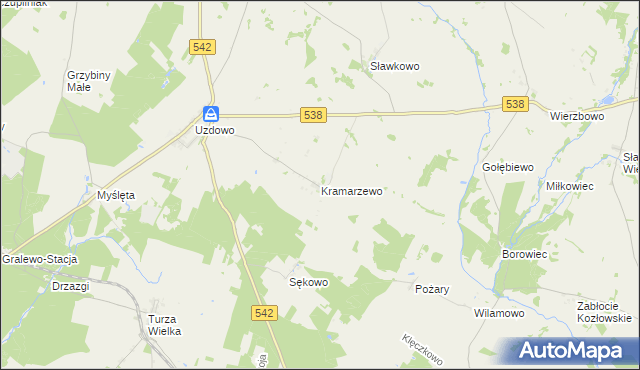 mapa Kramarzewo gmina Działdowo, Kramarzewo gmina Działdowo na mapie Targeo