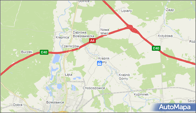 mapa Kraśnik Dolny, Kraśnik Dolny na mapie Targeo