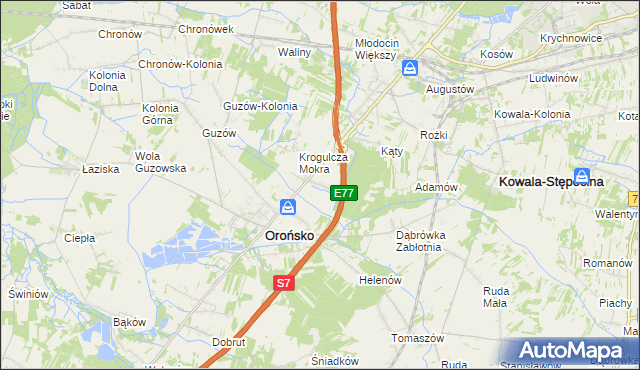 mapa Krogulcza Sucha, Krogulcza Sucha na mapie Targeo