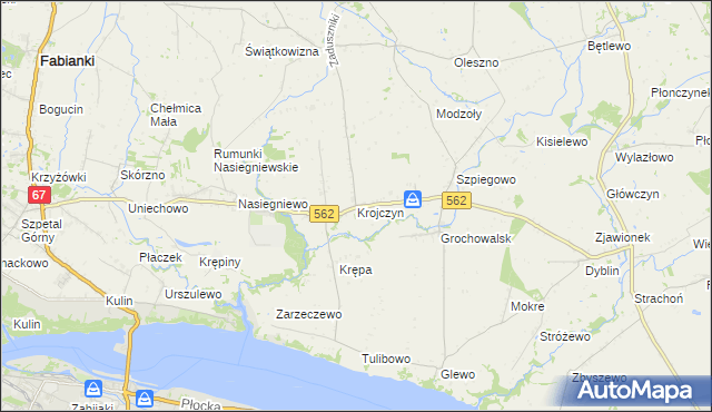 mapa Krojczyn, Krojczyn na mapie Targeo