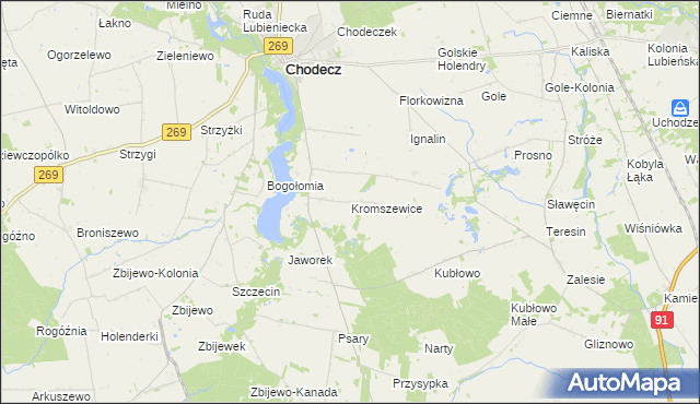 mapa Kromszewice, Kromszewice na mapie Targeo