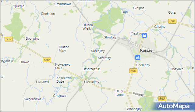 mapa Krzemity, Krzemity na mapie Targeo