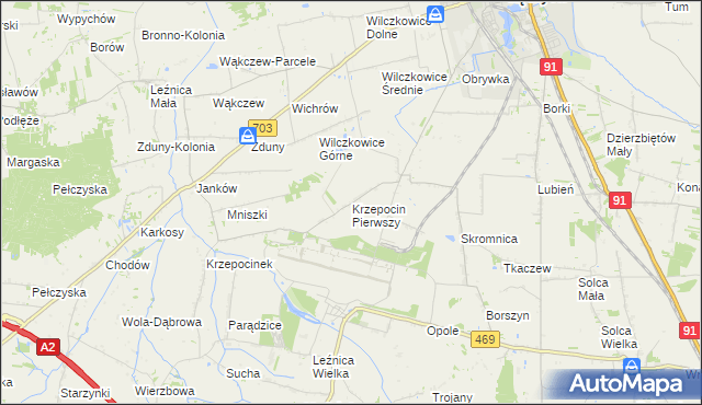mapa Krzepocin Pierwszy, Krzepocin Pierwszy na mapie Targeo