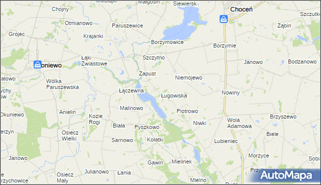 mapa Ługowiska, Ługowiska na mapie Targeo