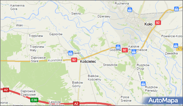 mapa Mariampol gmina Kościelec, Mariampol gmina Kościelec na mapie Targeo