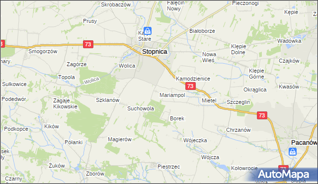 mapa Mariampol gmina Stopnica, Mariampol gmina Stopnica na mapie Targeo