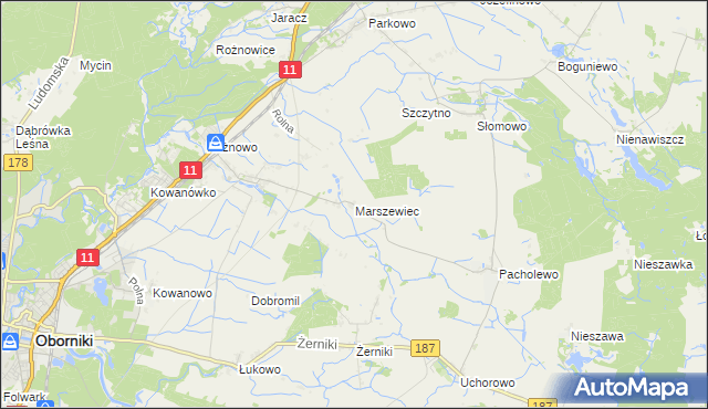 mapa Marszewiec, Marszewiec na mapie Targeo