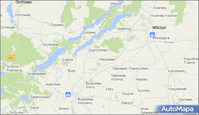 mapa Marszewo gmina Kleczew, Marszewo gmina Kleczew na mapie Targeo