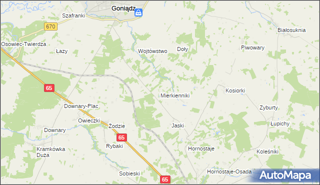 mapa Mierkienniki, Mierkienniki na mapie Targeo
