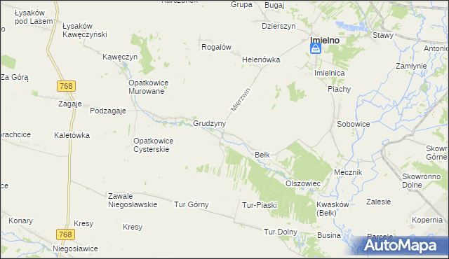 mapa Mierzwin gmina Imielno, Mierzwin gmina Imielno na mapie Targeo