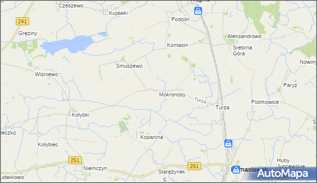 mapa Mokronosy, Mokronosy na mapie Targeo