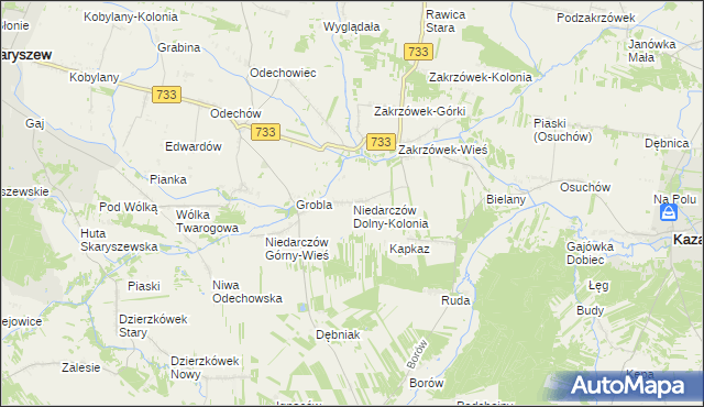 mapa Niedarczów Dolny-Kolonia, Niedarczów Dolny-Kolonia na mapie Targeo