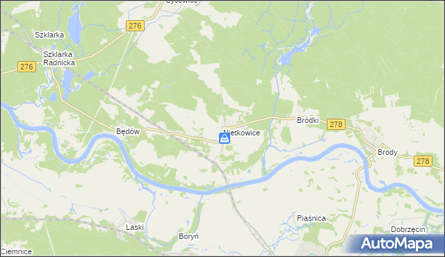 mapa Nietkowice, Nietkowice na mapie Targeo