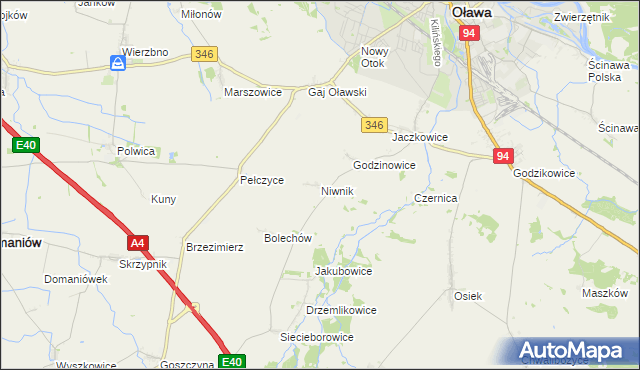 mapa Niwnik, Niwnik na mapie Targeo