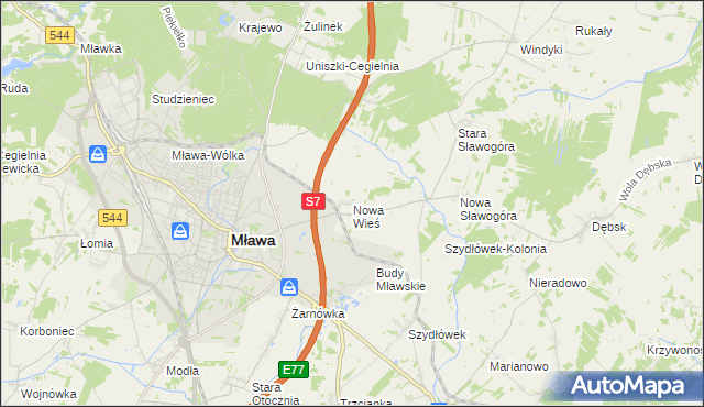 mapa Nowa Wieś gmina Szydłowo, Nowa Wieś gmina Szydłowo na mapie Targeo