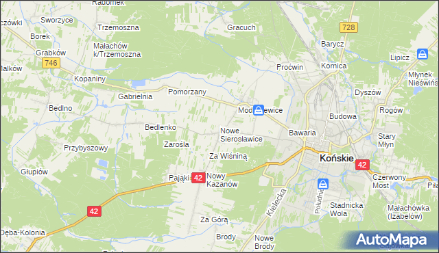 mapa Nowe Sierosławice, Nowe Sierosławice na mapie Targeo