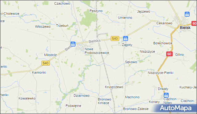 mapa Ogorzelice, Ogorzelice na mapie Targeo